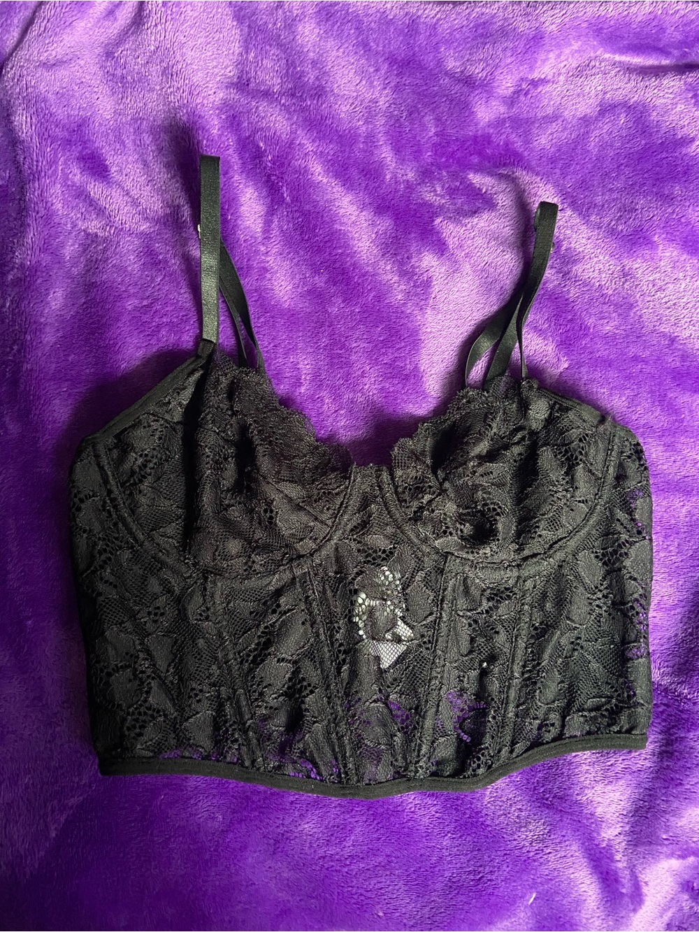 Black Lace Longline bustier corset- Women Intimates S